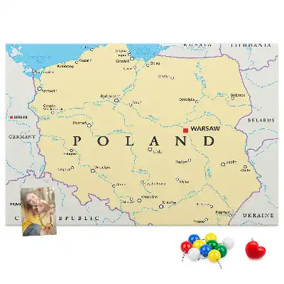 Lengyelország politikai térképével ellátott kivitelben