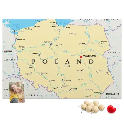 Lengyelország politikai térképével ellátott kivitelben