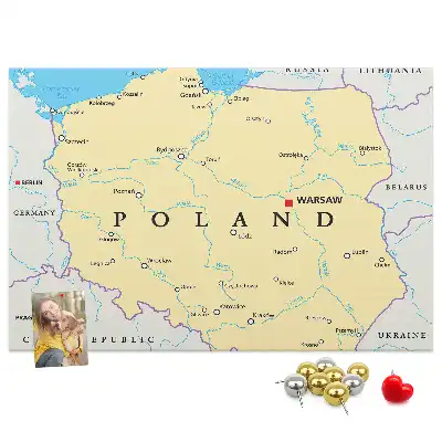 Lengyelország politikai térképével ellátott kivitelben