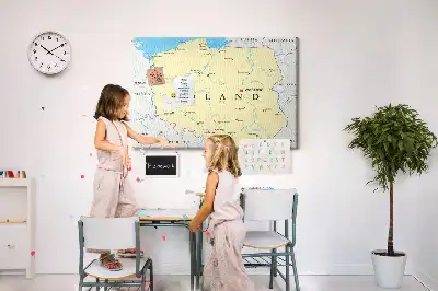 Lengyelország politikai térképével ellátott kivitelben