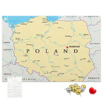 Lengyelország politikai térképével ellátott kivitelben