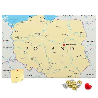 Lengyelország politikai térképével ellátott kivitelben