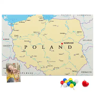 Lengyelország politikai térképével ellátott kivitelben