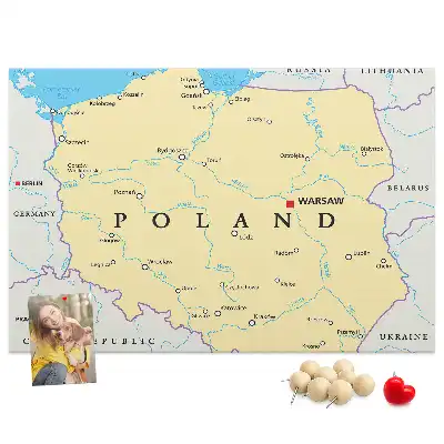 Lengyelország politikai térképével ellátott kivitelben