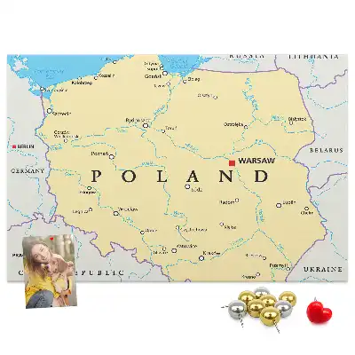 Lengyelország politikai térképével ellátott kivitelben