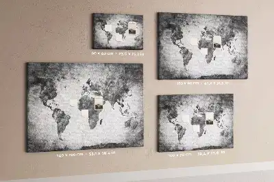 Parafa üzenőtábla A világ szárazföldjeinek atlasza mintával