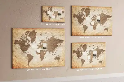 Festett világtérkép parafatábla