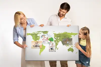 Fali parafa üzenőtábla akvarell világtérkép mintával