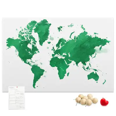 Parafatábla zöld világtérkép mintával