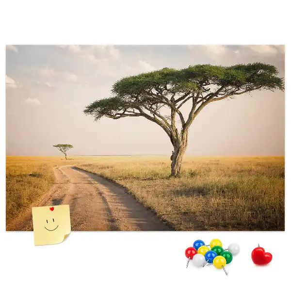 Afrikai táj mintás parafatábla