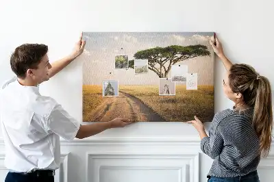 Afrikai táj mintás parafatábla