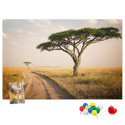Afrikai táj mintás parafatábla