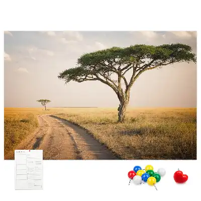 Afrikai táj mintás parafatábla