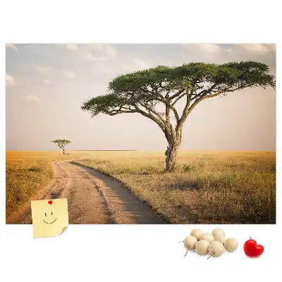 Afrikai táj mintás parafatábla