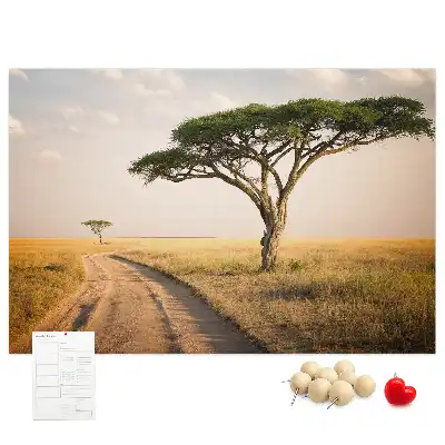 Afrikai táj mintás parafatábla