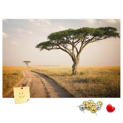 Afrikai táj mintás parafatábla