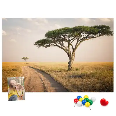 Afrikai táj mintás parafatábla