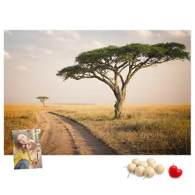 Afrikai táj mintás parafatábla