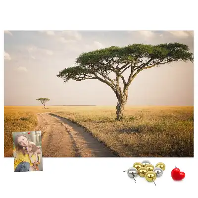 Afrikai táj mintás parafatábla