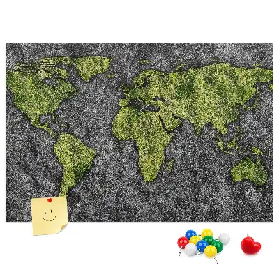 Fali parafa üzenőtábla klasszikus kontinenstérkép mintával