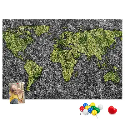 Fali parafa üzenőtábla klasszikus kontinenstérkép mintával