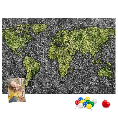 Fali parafa üzenőtábla klasszikus kontinenstérkép mintával