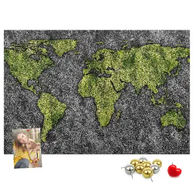 Fali parafa üzenőtábla klasszikus kontinenstérkép mintával