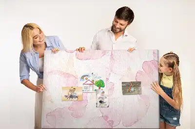 Akvarell szirmok mintás parafa üzenőtábla