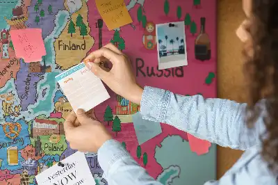 Európa térképes fali parafa üzenőtábla