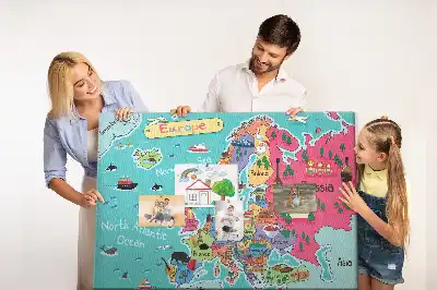 Európa térképes fali parafa üzenőtábla