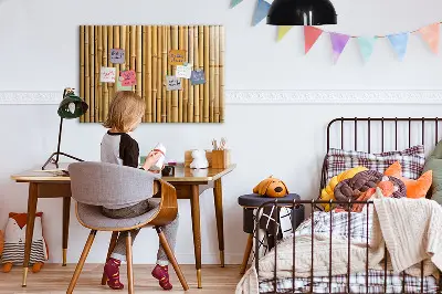 Bambuszpálcikák mintás falikép és mágneses tábla