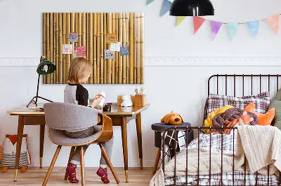 Bambuszpálcikák mintás falikép és mágneses tábla