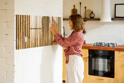 Bambuszpálcikák mintás falikép és mágneses tábla
