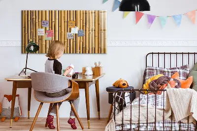 Bambuszpálcikák mintás falikép és mágneses tábla