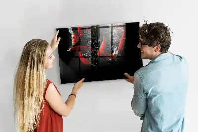 Mágneses fali tábla Paprikák a vízben