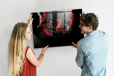 Mágneses fali tábla Paprikák a vízben