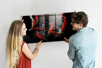 Mágneses fali tábla Paprikák a vízben