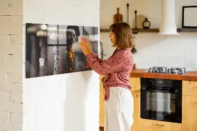 Üvegpalackok mintás mágneses fali tábla