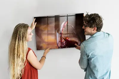 Fali mágneses tábla Egy pohár bor mintával