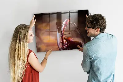 Fali mágneses tábla Egy pohár bor mintával