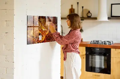 Mágneses fali tábla ital közeli fotóval