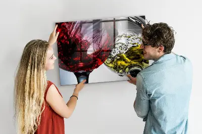 Borospohár mintás fali mágneses tábla