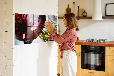 Borospohár mintás fali mágneses tábla