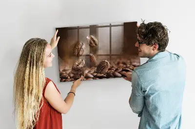 Kávébab mintás falra szerelhető mágnestábla
