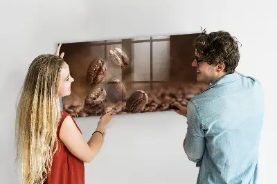 Kávébab mintás falra szerelhető mágnestábla
