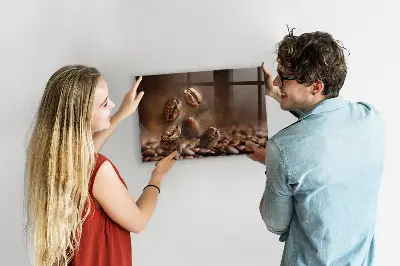 Kávébab mintás falra szerelhető mágnestábla