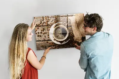 Fali mágneses tábla Egy zacskó kávé mintával