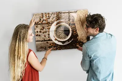 Fali mágneses tábla Egy zacskó kávé mintával