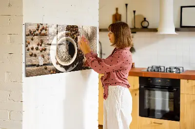 Fali mágneses tábla Egy zacskó kávé mintával