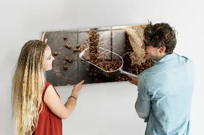 Fali mágneses tábla Egy zacskó friss kávé mintával
